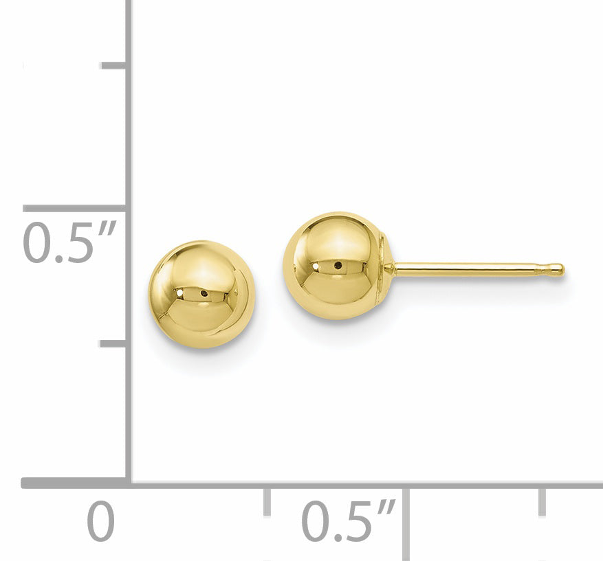 10K Polished Ball Post Earrings