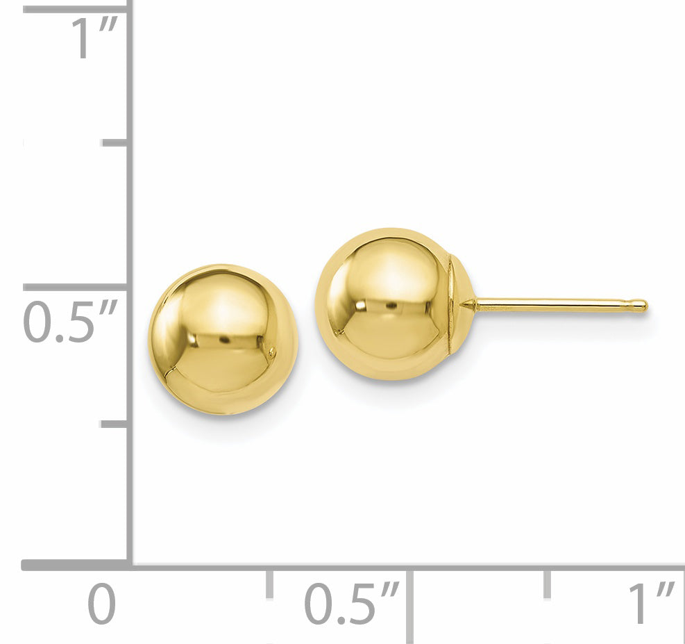 10k Polished Ball Post Earrings