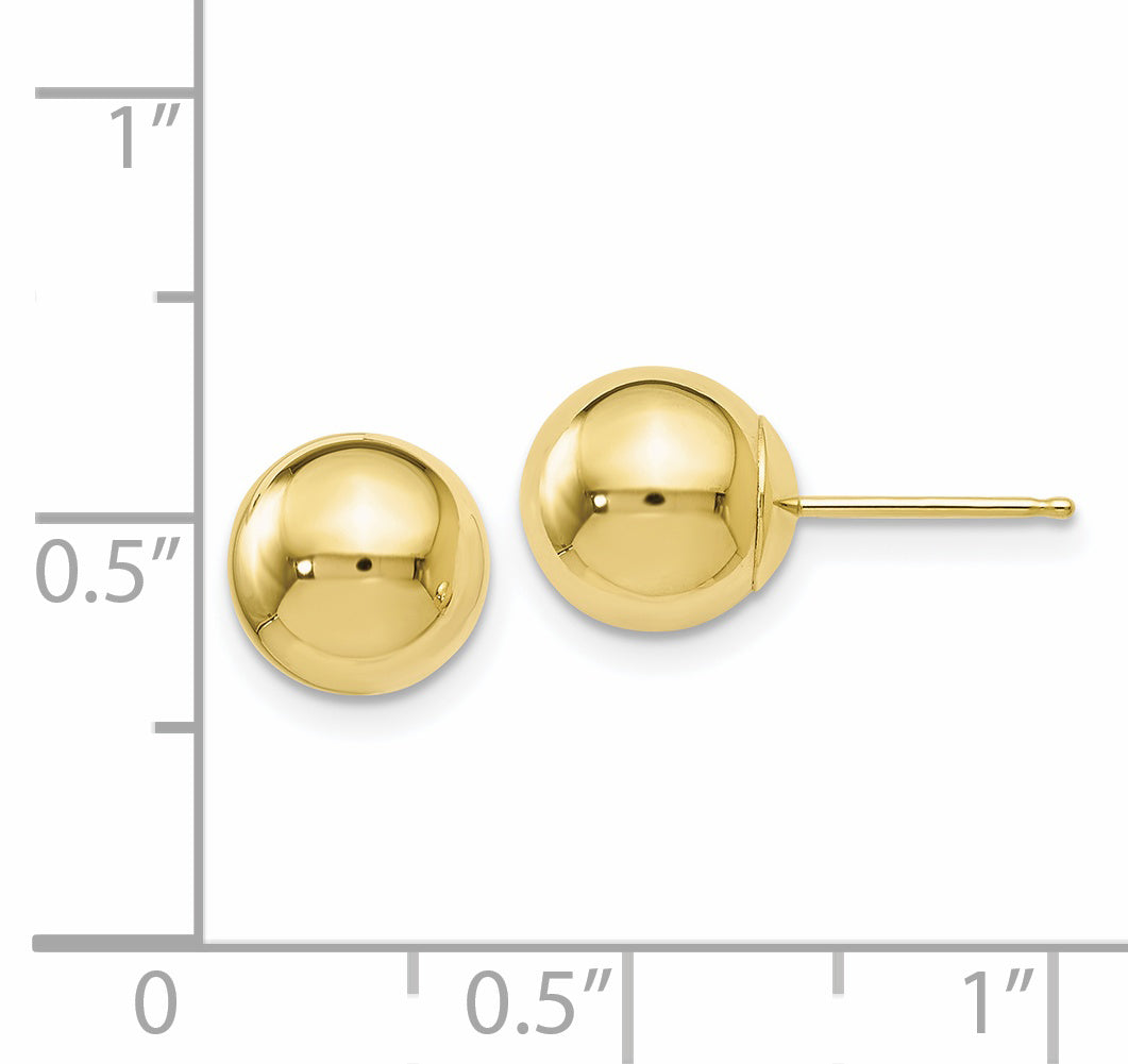10K Polished Ball Post Earrings