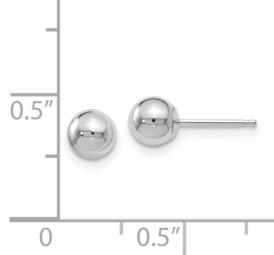 Polished Ball Stud Earrings in 10K White Gold Secondary image