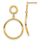 10K Polished Round Post Dangle Earrings