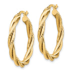 10K Polished Twisted Hoop Earrings