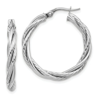 White Gold Medium Hoop Earrings - Sophia Jewelers