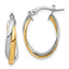10K with Rhodium Polished Hoop Earrings