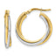 10K with Rhodium Polished Hoop Earrings