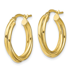 10K Polished Hoop Earrings