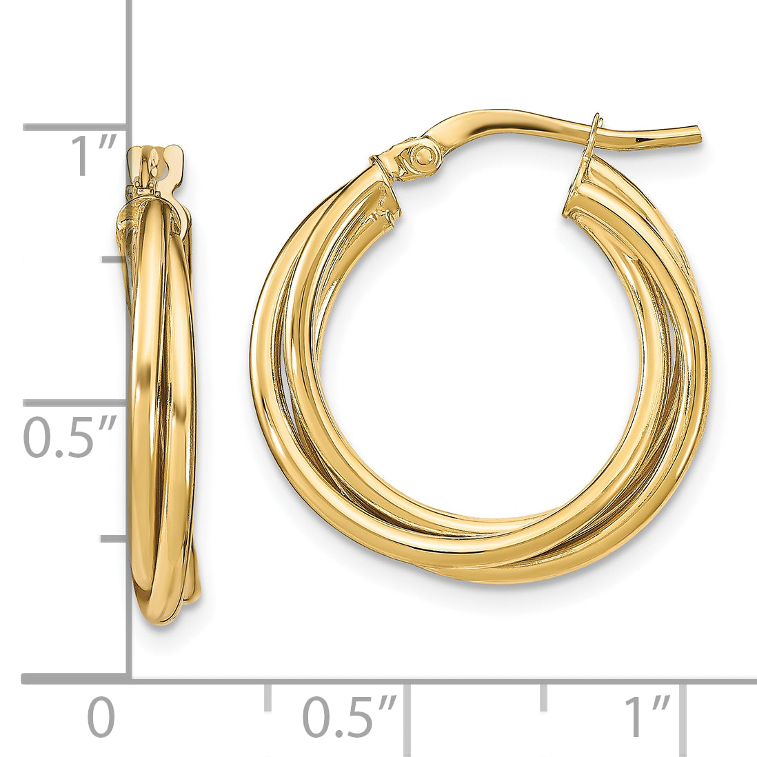 10K Polished Hoop Earrings
