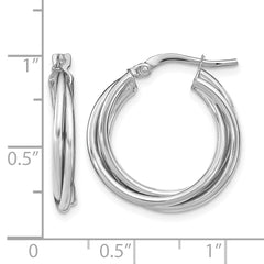 10K White Gold Polished Hoop Earrings