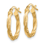10K Polished and Textured Hoop Earrings