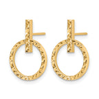 10K Polished D/C Post Dangle Earrings
