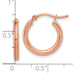 10K Rose Gold Polished Hinged Hoop Earrings