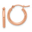 10K Rose Gold Polished Hinged Hoop Earrings