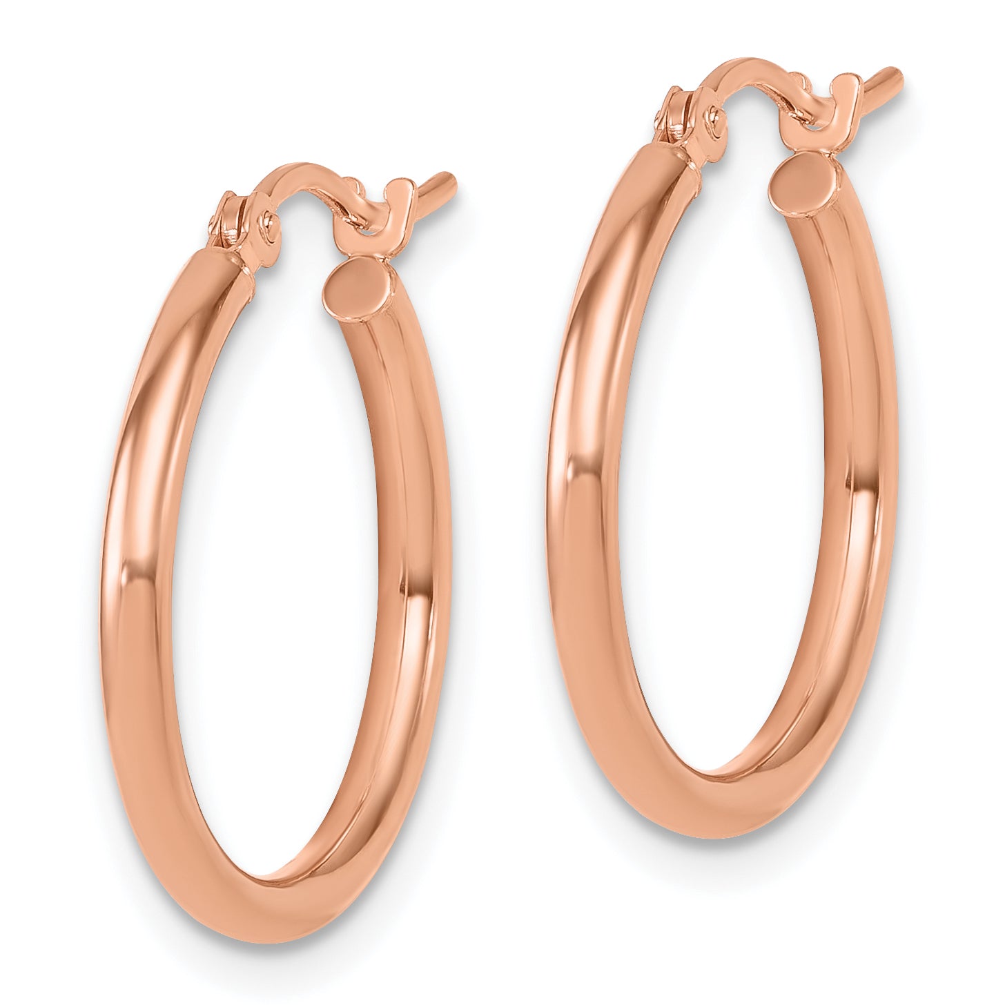 10K Rose Gold Polished Hinged Hoop Earrings Secondary image
