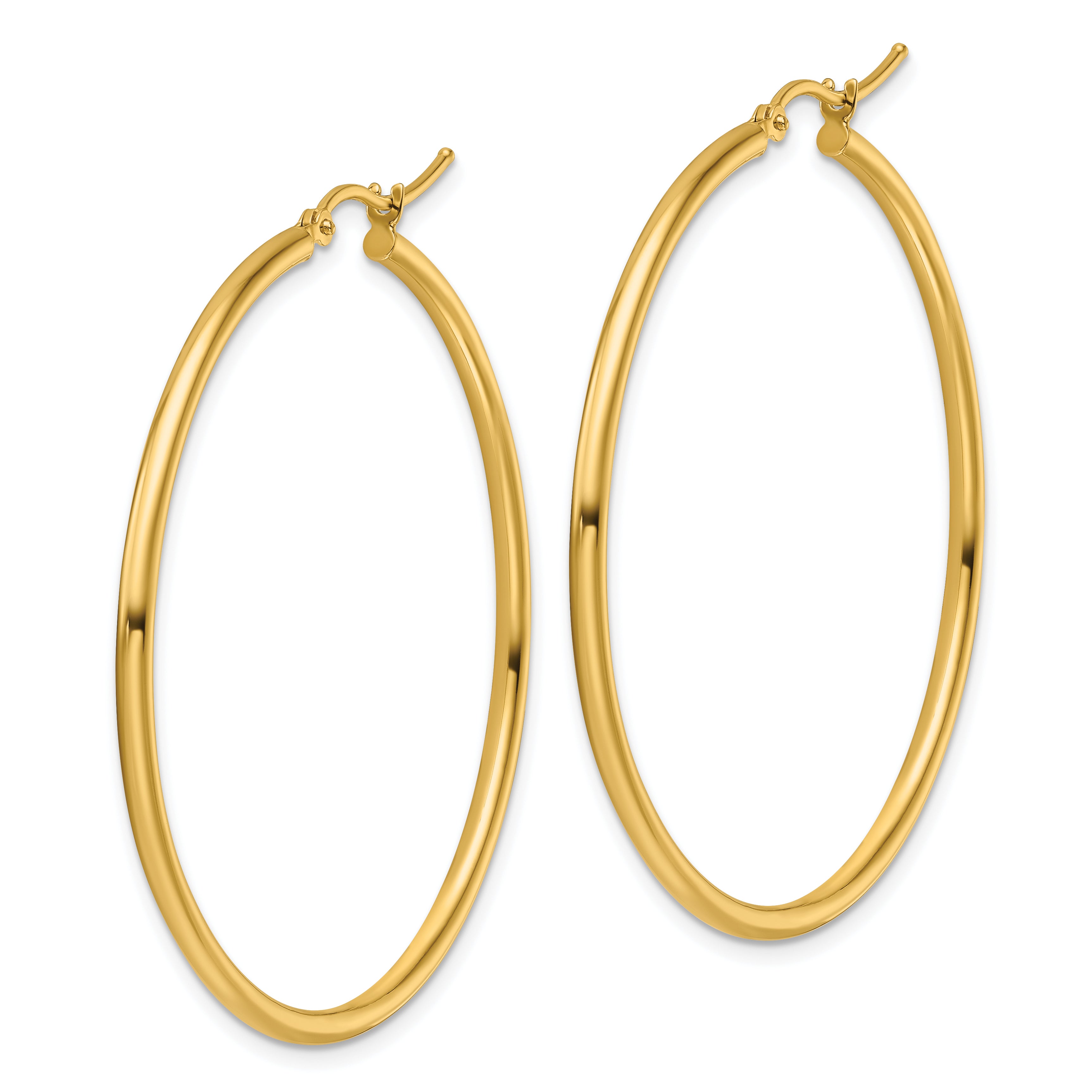 10K Polished Hinged Hoop Earrings
