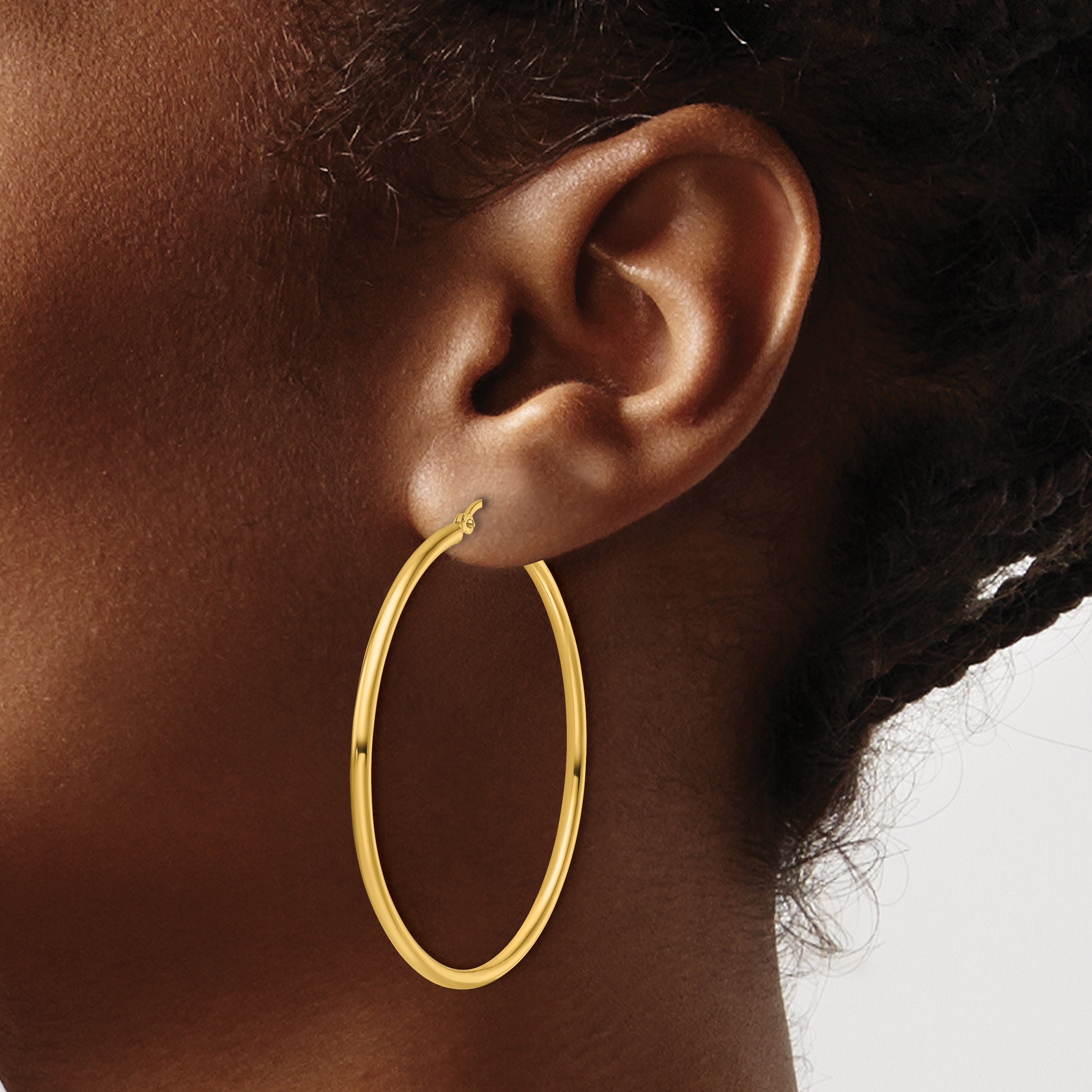 10K Polished Hinged Hoop Earrings