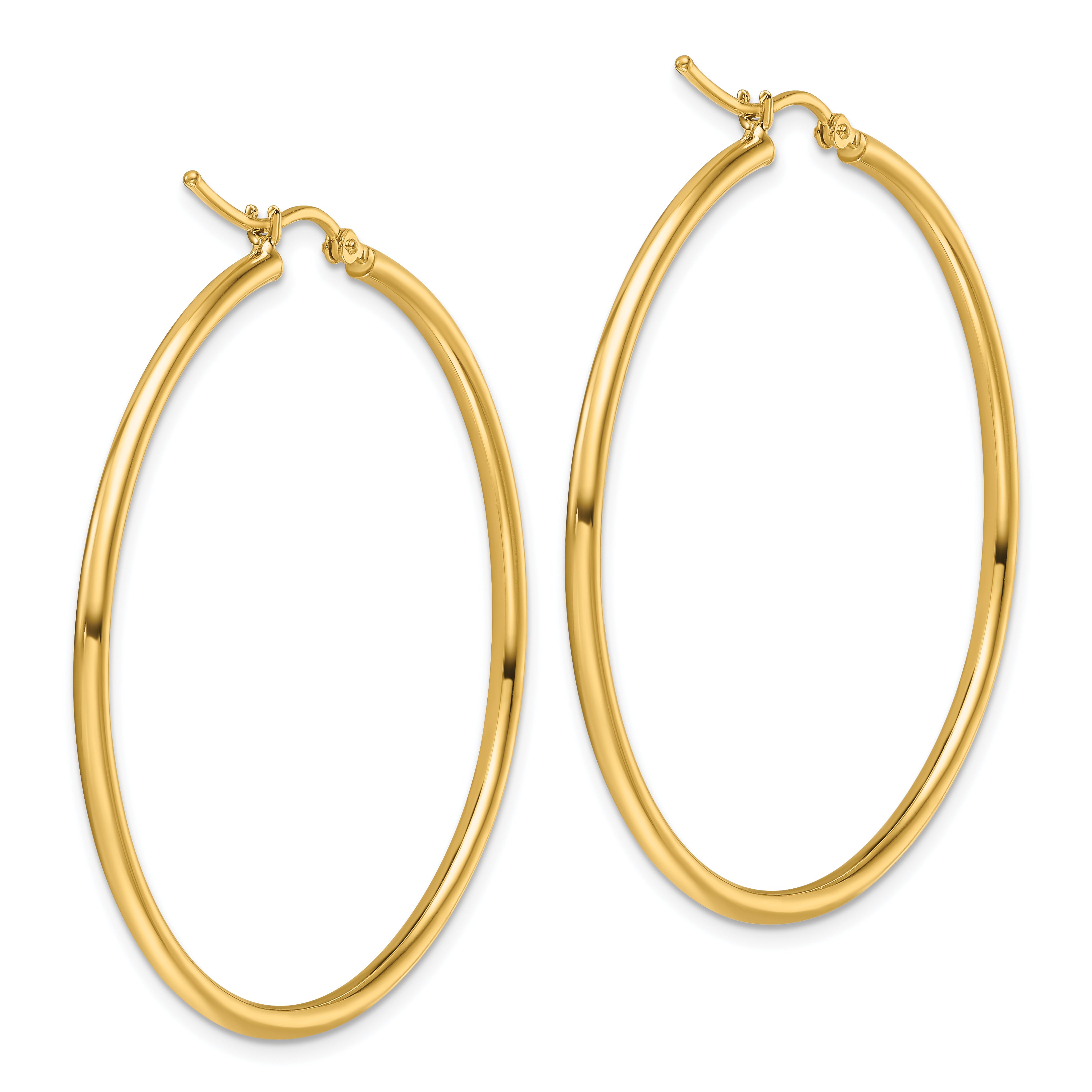 10K Polished Hinged Hoop Earrings