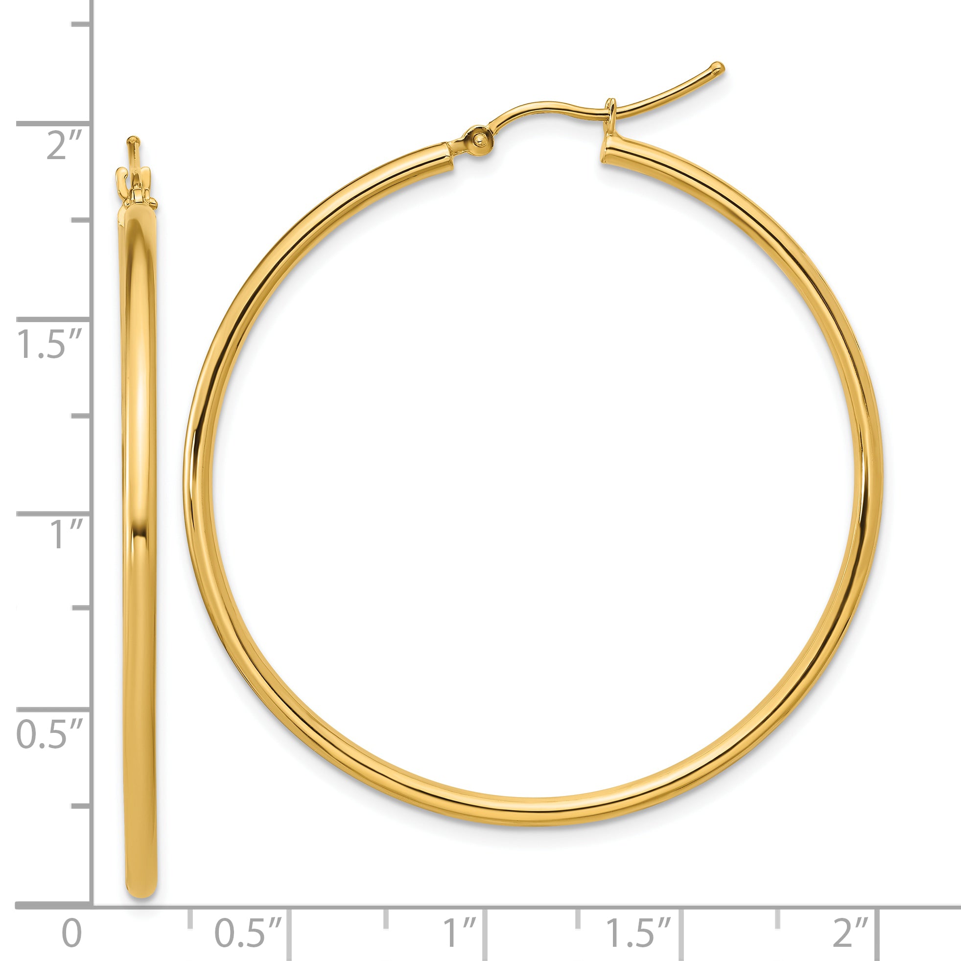 10K Polished Hinged Hoop Earrings