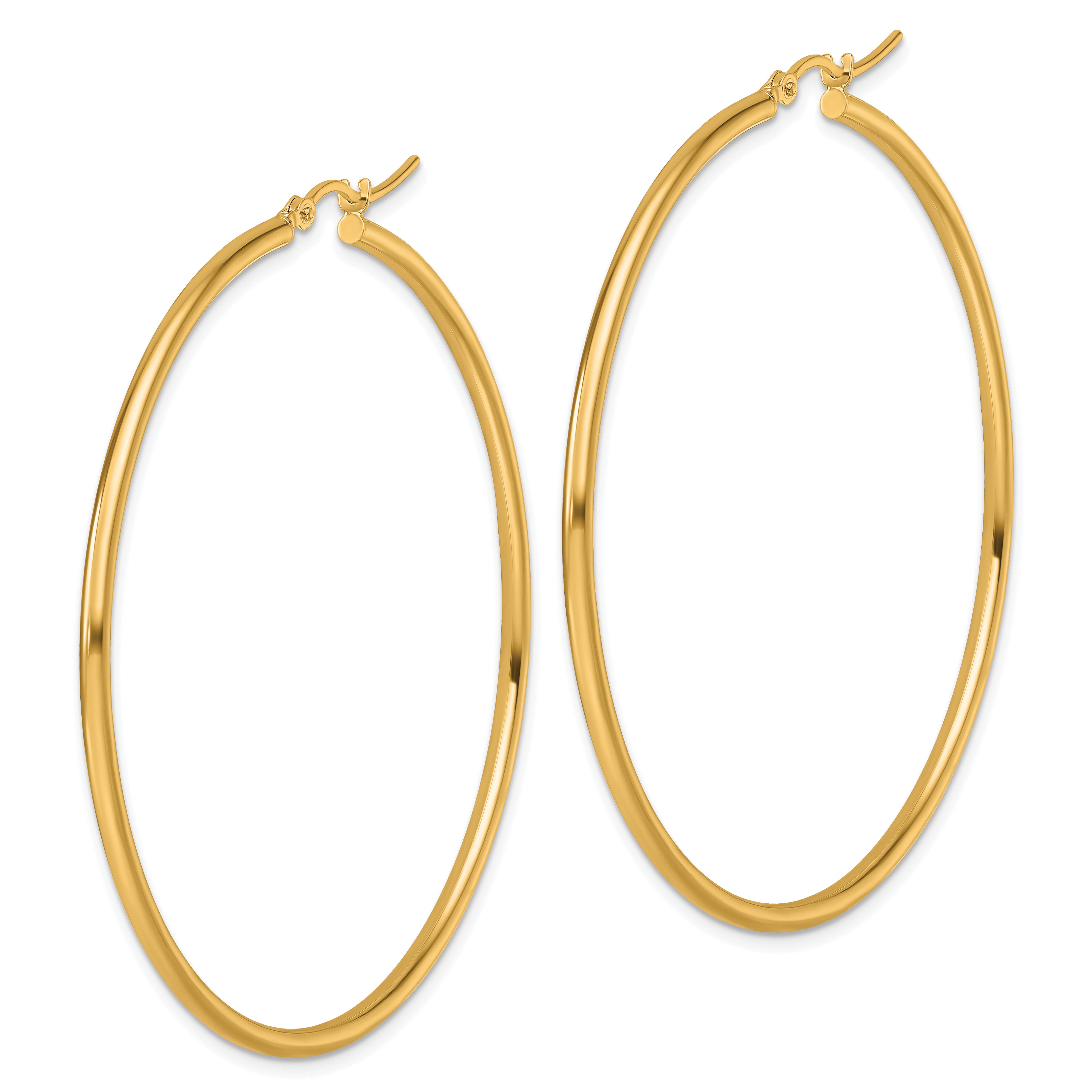 10K Polished Hinged Hoop Earrings
