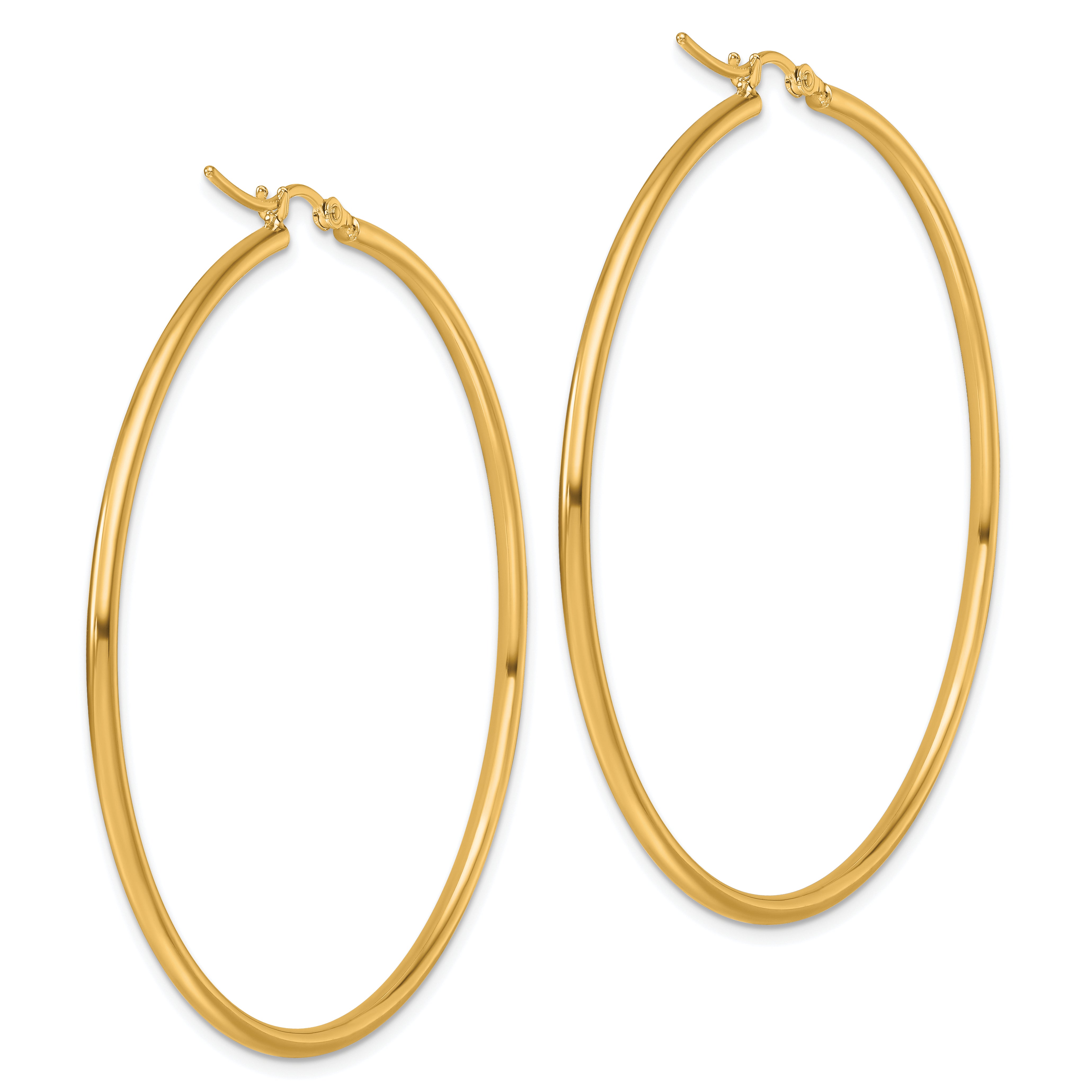 10K Polished Hinged Hoop Earrings