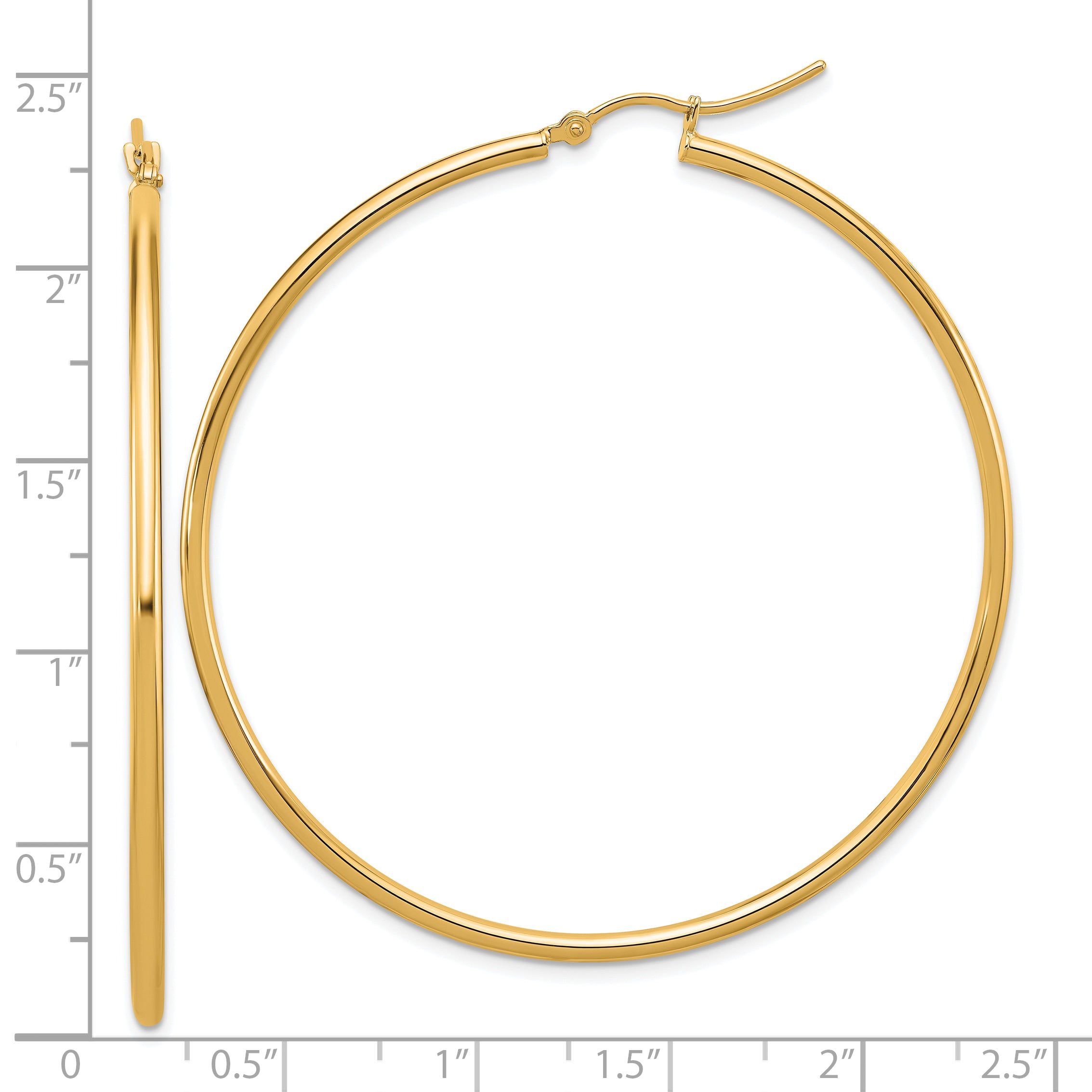 10K Polished Hinged Hoop Earrings