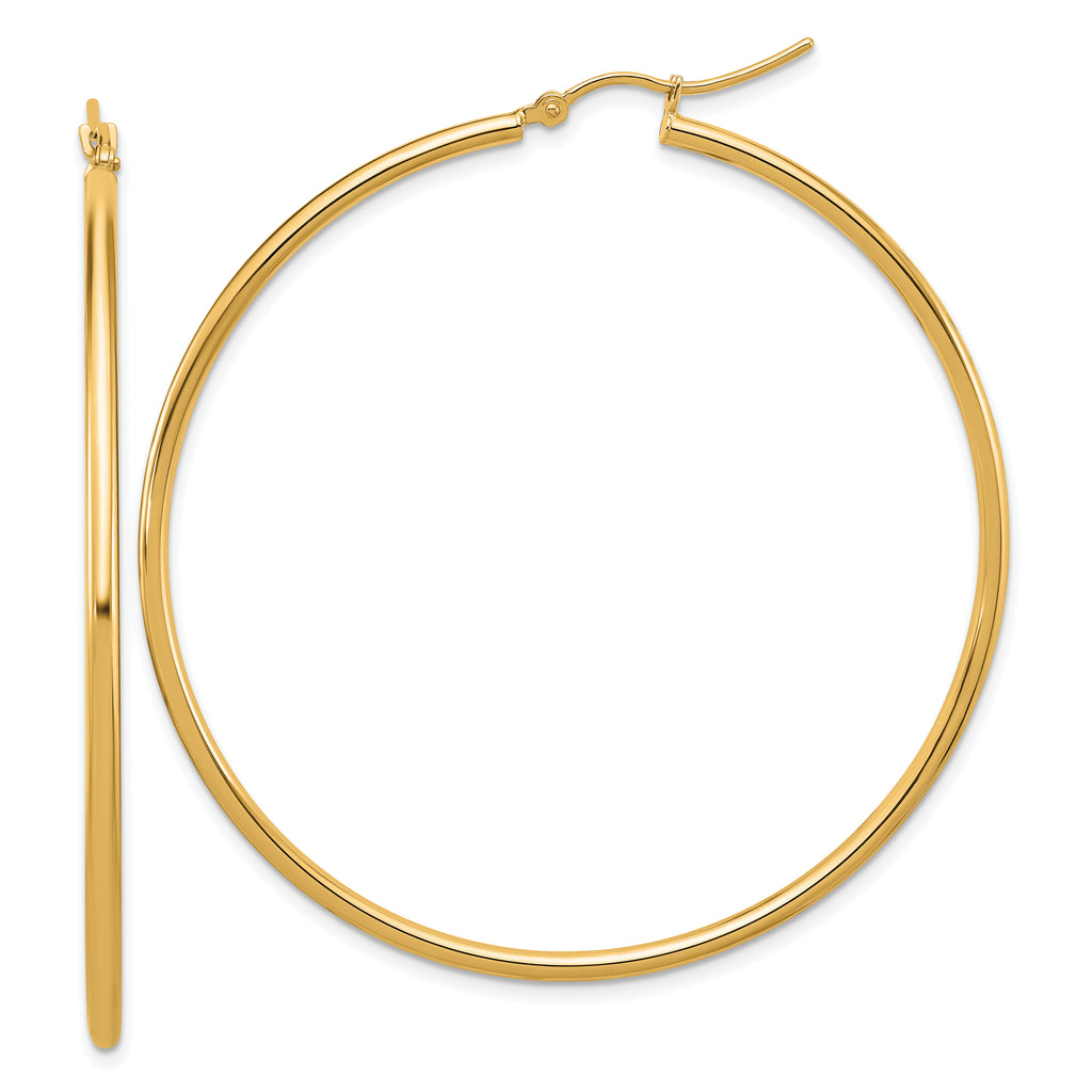 10K Polished Hinged Hoop Earrings