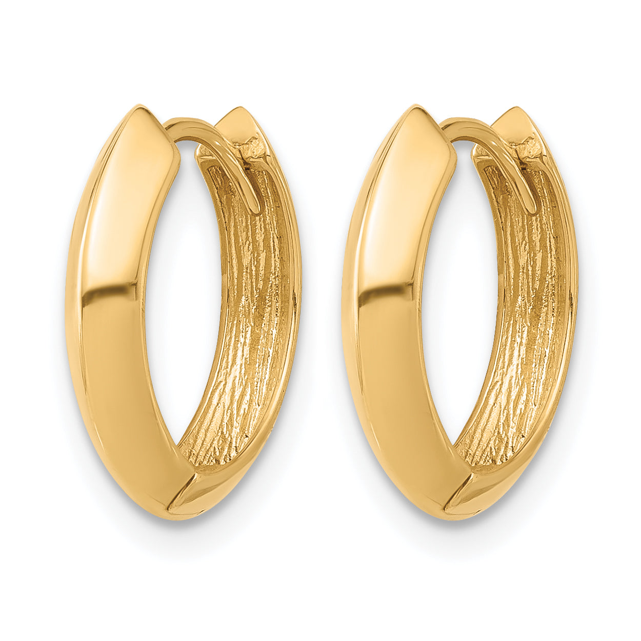 10K Polished Hinged Huggie Earrings Secondary image
