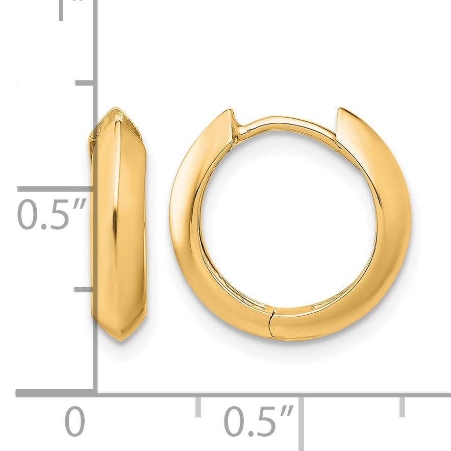 10K Polished Hinged Huggie Earrings