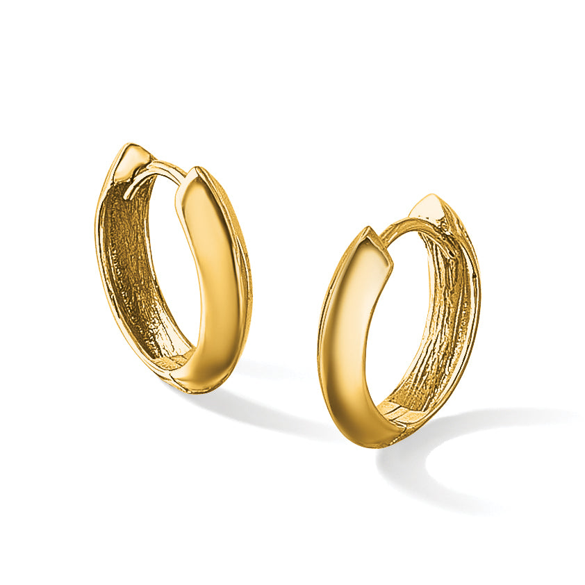 10K Polished Hinged Huggie Earrings
