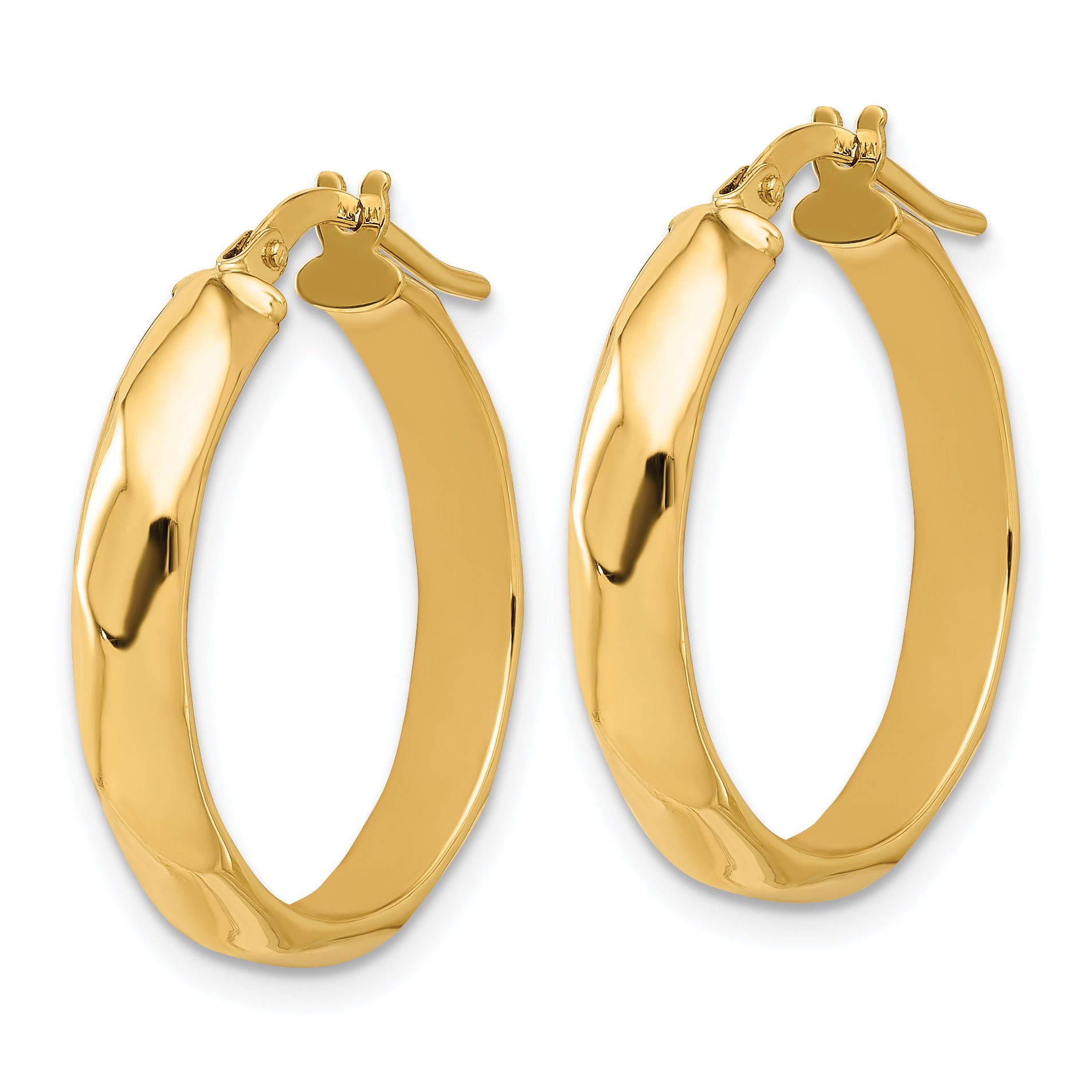 10K Polished Twisted Round Hoop Earrings Secondary image