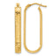 10K Polished and Diamond-cut Oval Hoop Earrings