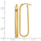 10K Polished and Diamond-cut Oval Hoop Earrings