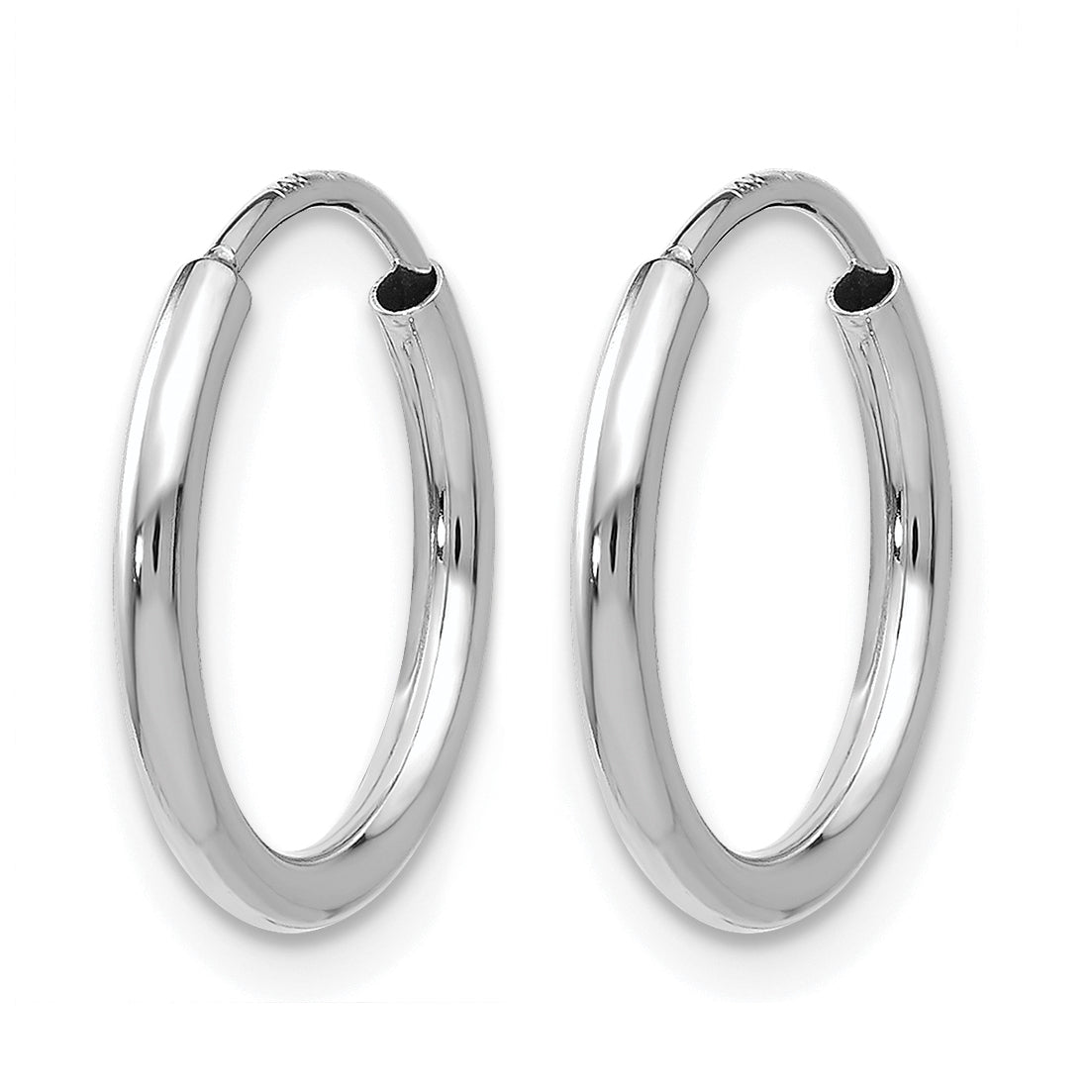10k White Gold 1.5mm Polished Endless Hoop Earrings