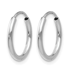 10k White Gold 1.5mm Polished Endless Hoop Earrings