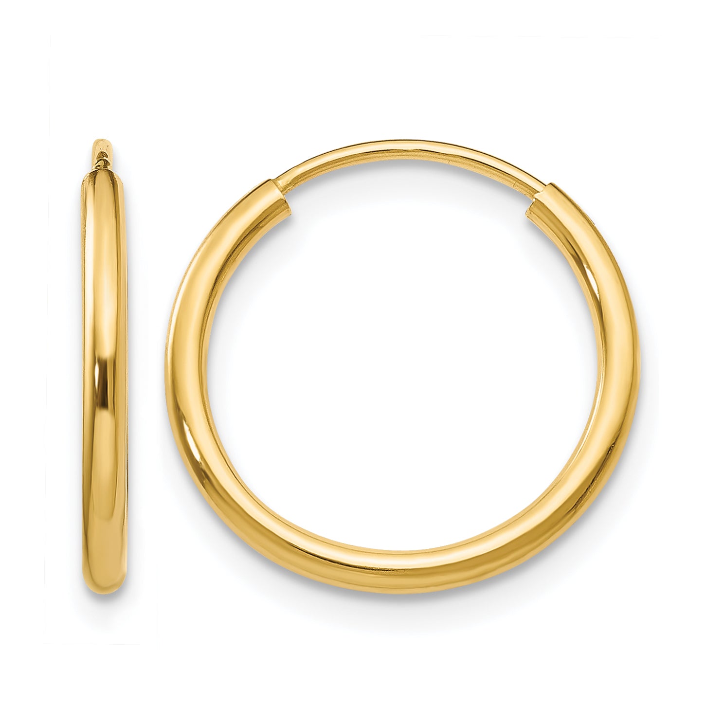 10k 1.5mm Polished Round Endless Hoop Earrings