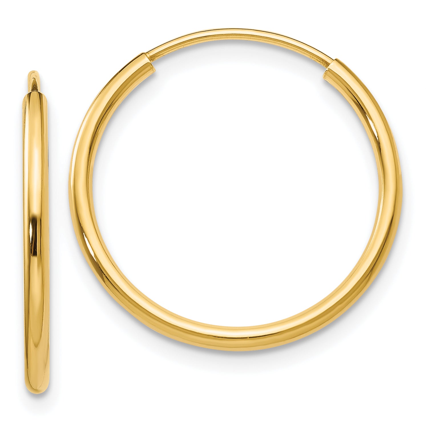 10k 1.2mm Polished Round Endless Hoop Earrings Main image