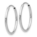 10k White Gold 1.2mm Polished Endless Hoop Earrings