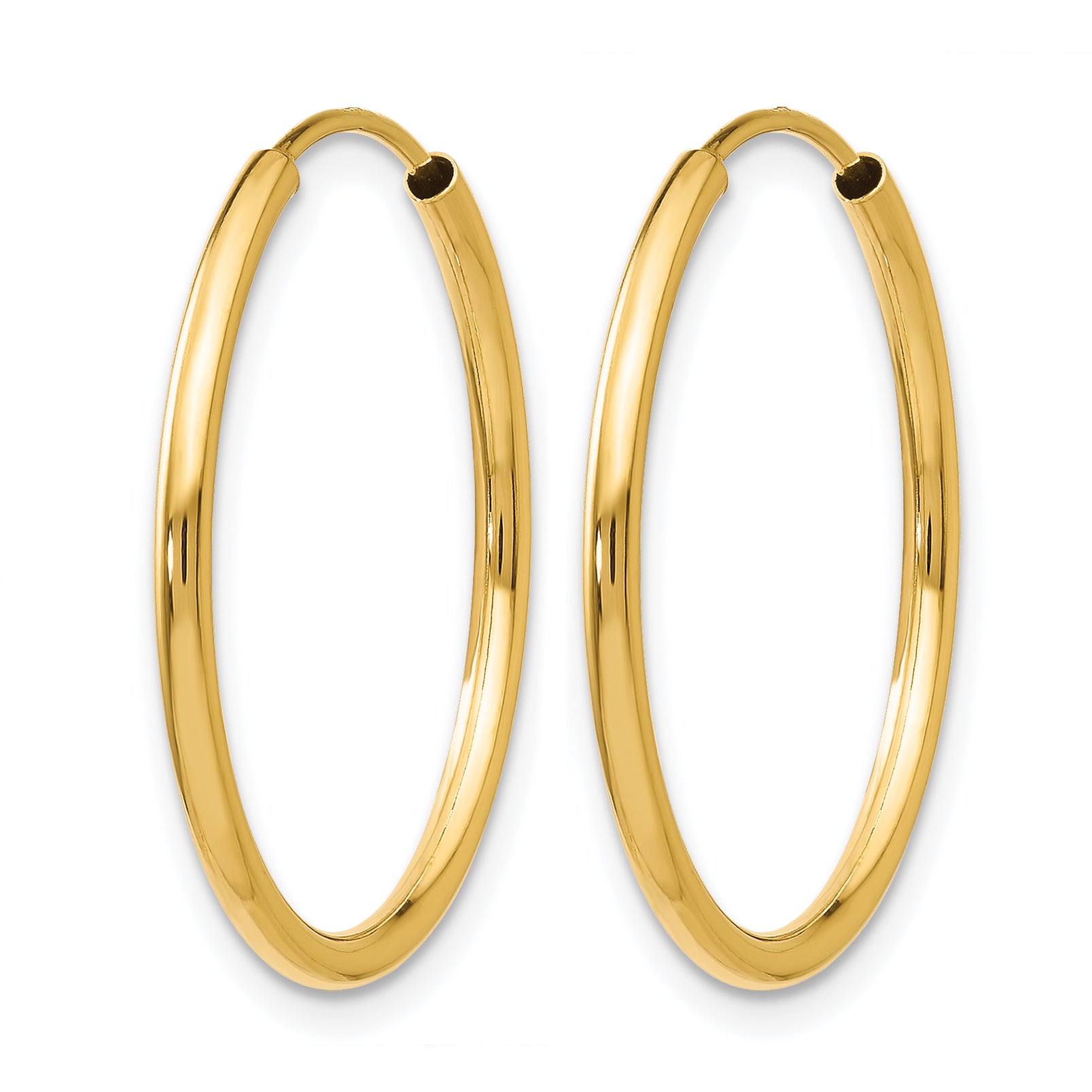 10k 1.5mm Polished Round Endless Hoop Earrings