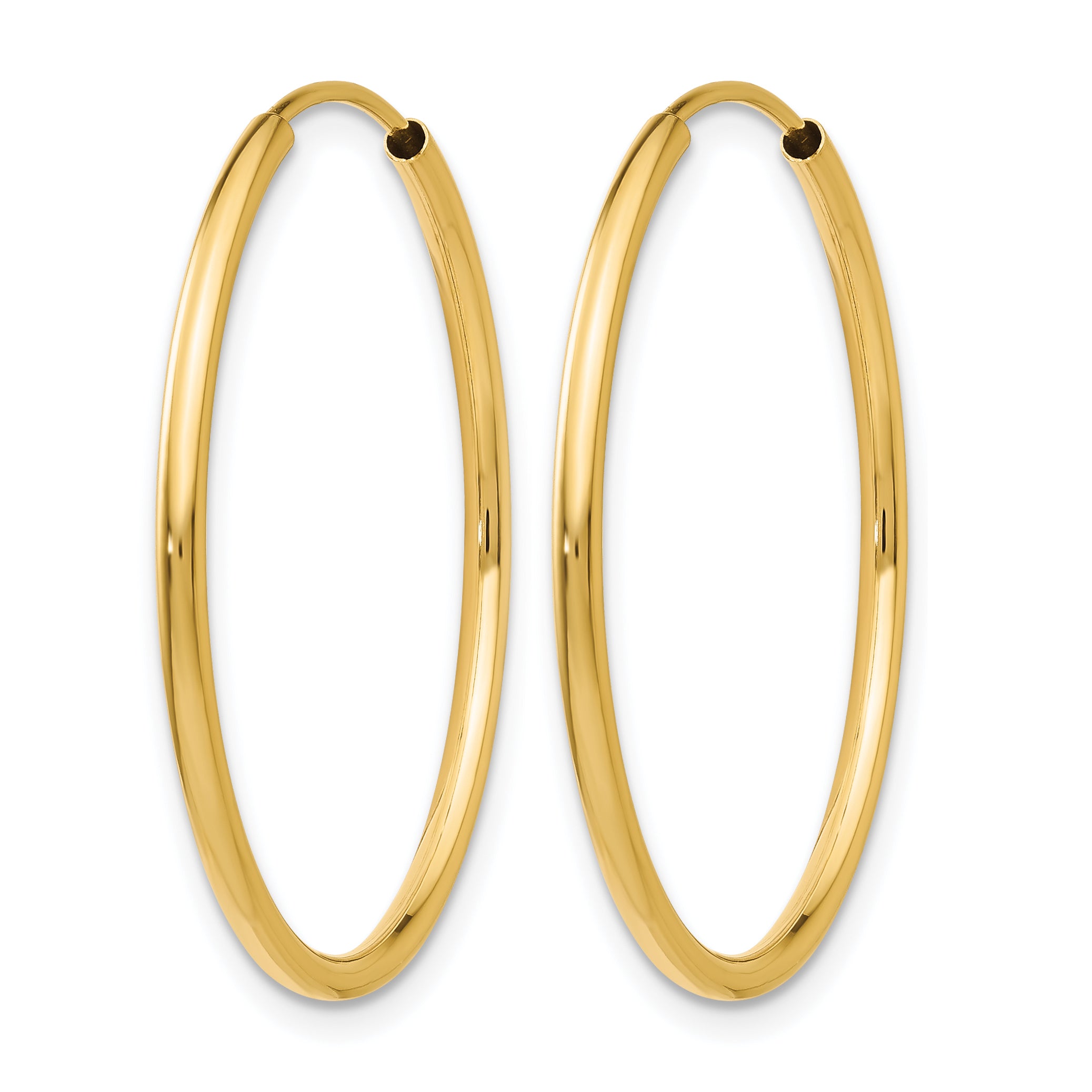 10k 1.5mm Polished Round Endless Hoop Earrings Secondary image