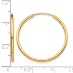 10k 1.5mm Polished Round Endless Hoop Earrings
