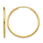 10k 1.5mm Polished Round Endless Hoop Earrings