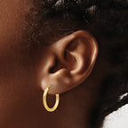 10k Polished Round Endless 2mm Hoop Earrings