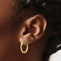 10k Polished Round Endless 2mm Hoop Earrings