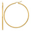 10k Polished 2x60mm Lightweight Tube Hoop Earrings