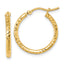 10k Diamond-cut 2mm Round Tube Hoop Earrings