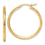10k Diamond-cut 2mm Round Tube Hoop Earrings