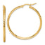 10k Diamond-cut 2mm Round Tube Hoop Earrings