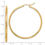 10k Diamond-cut 2mm Round Tube Hoop Earrings
