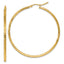 10k Diamond-cut 2mm Round Tube Hoop Earrings