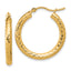 10k Diamond-cut 3mm Round Hoop Earrings