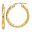 10k Diamond-cut 3mm Round Hoop Earrings